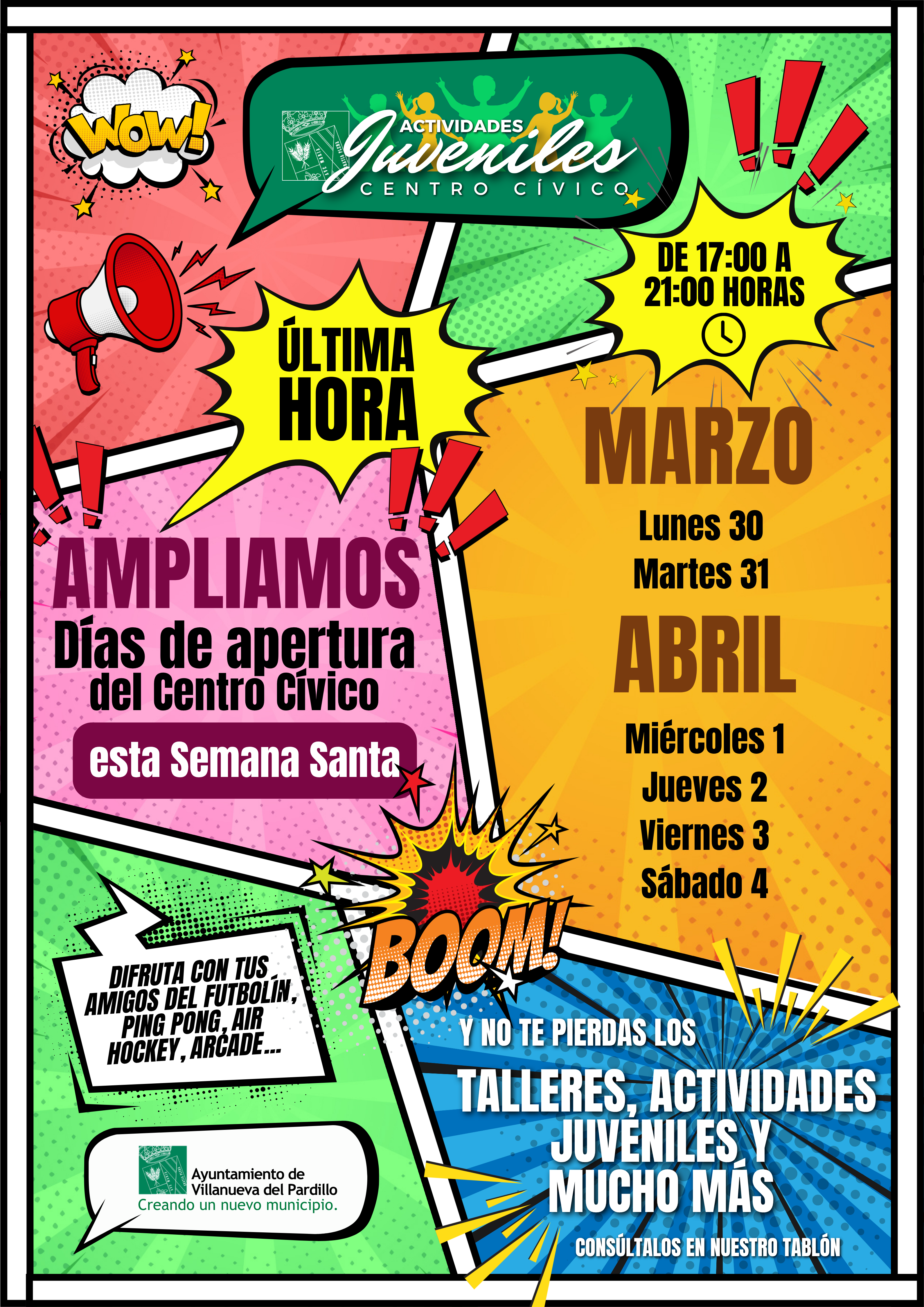 Ampliamos los días de apertura del Centro Cívico esta Semana Santa para nuestros jóvenes